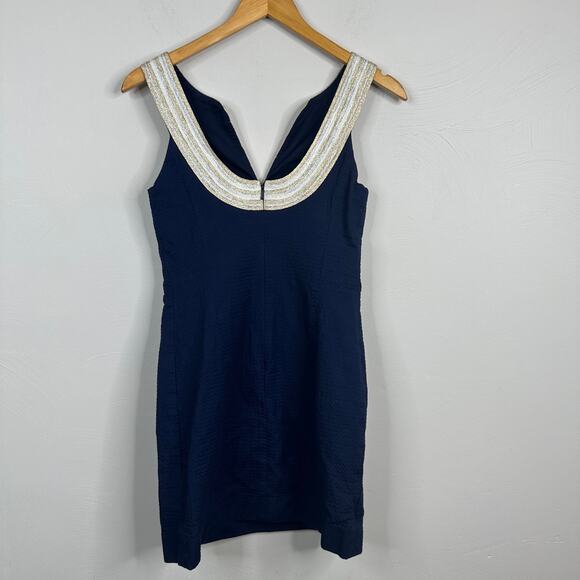 Lilly Pulitzer Valli Shift Dress in True Navy - Picture 9 of 10